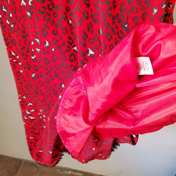 NEW Lovers + Friends Jason Red Cheetah Leopard Print Boho Mini Dress - Picture 8 of 11